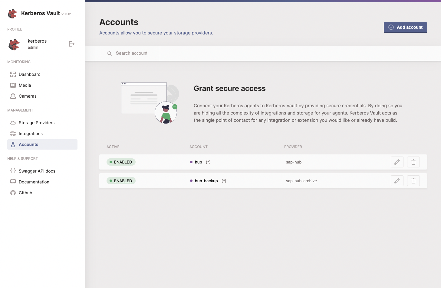 Create an account and credentials