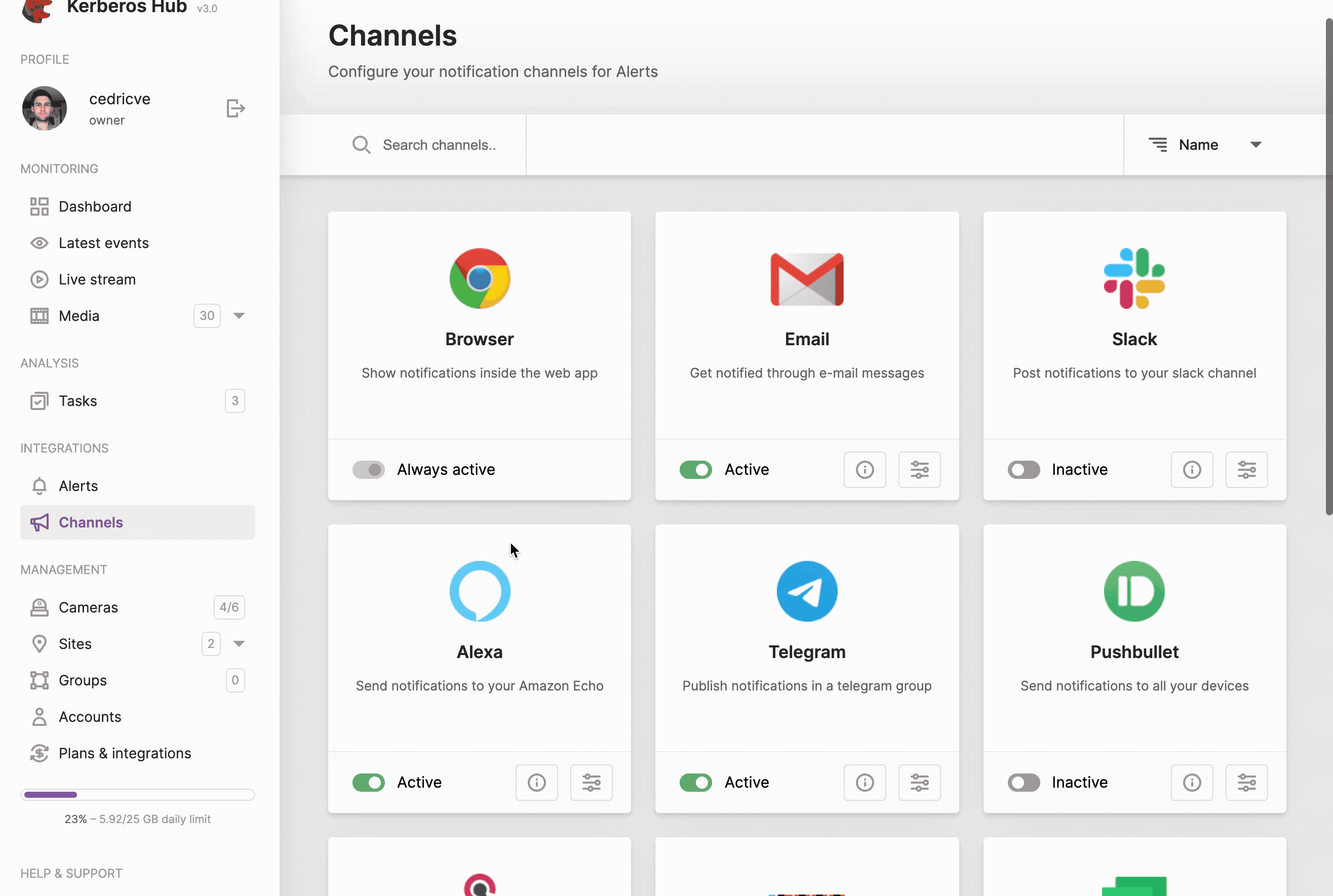 Channels allow you to communicate to external services.