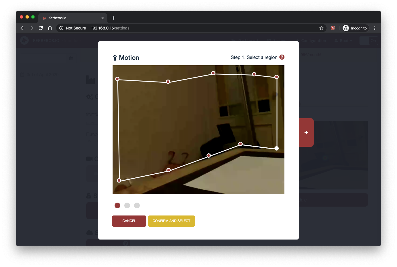 The region of interest allows you to inspect a specific region of the camera.